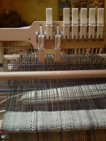8-shaft Ashford folding table (or treadle) loom.