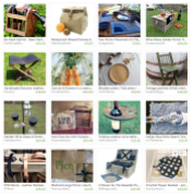 Etsy 'treasury' of picnic artefacts curated to alert fellow makers to my picnic blankets and my customers to the complementary work of fellow makers