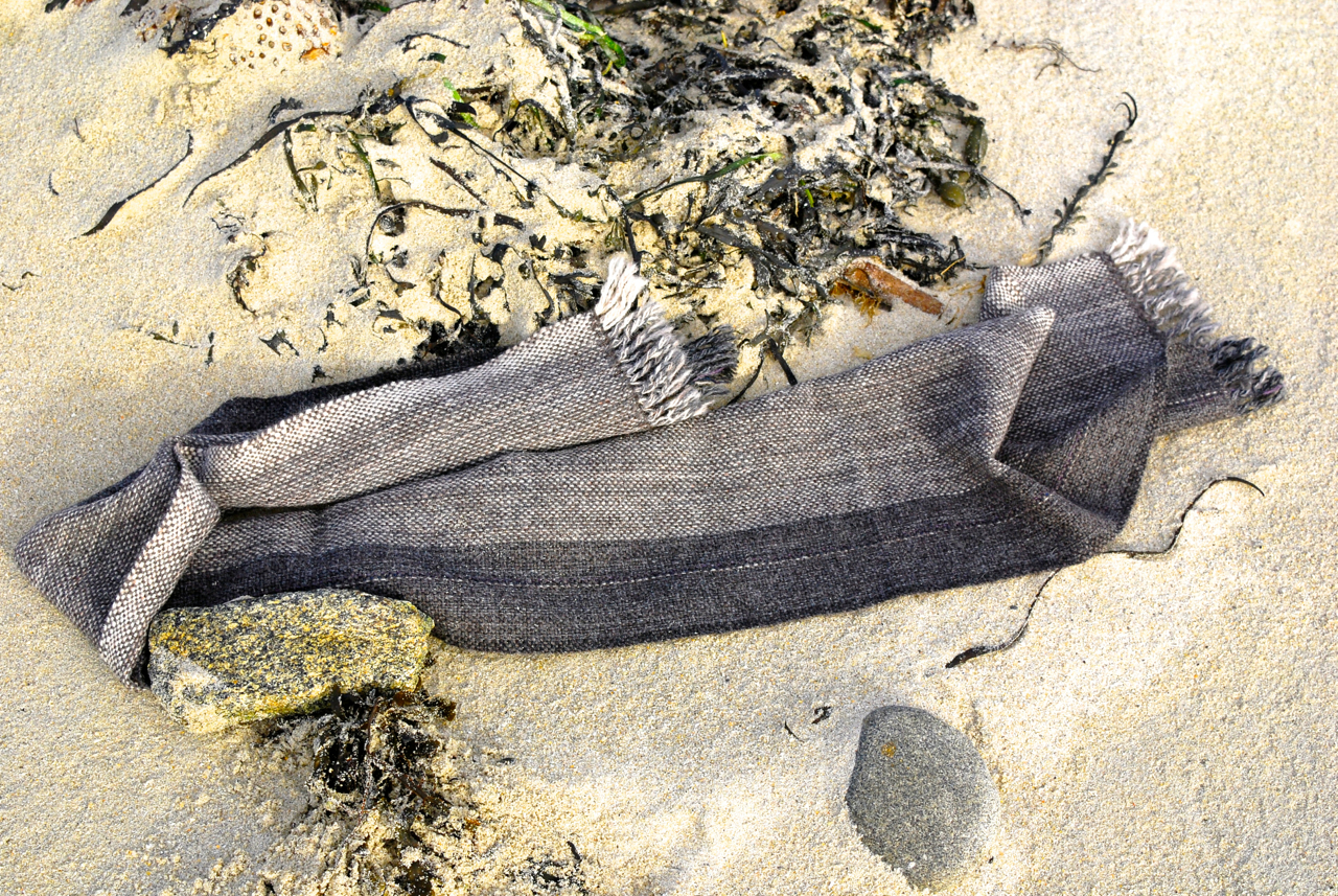 Grey Shetland sea scarf flotsam