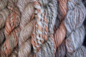 coral and grey llw skeins
